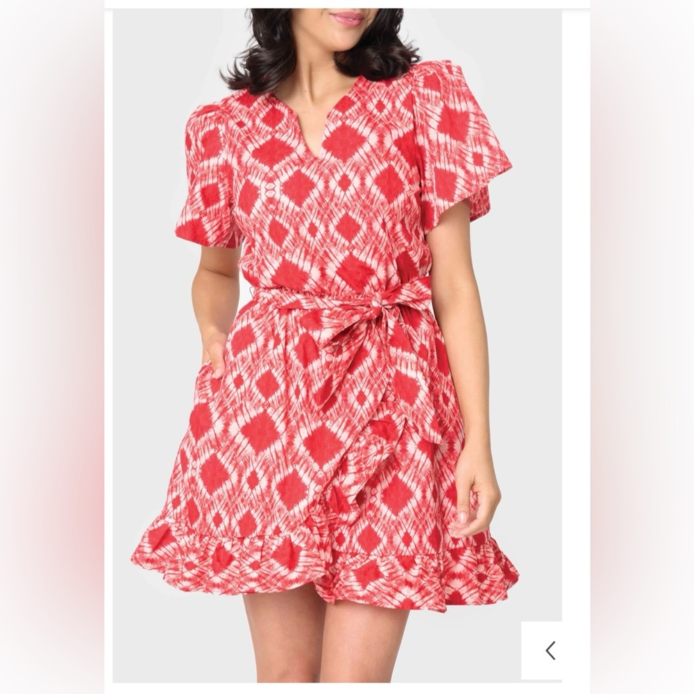 NEW Gibsonlook Notch Neck belted poplin dress 12-14